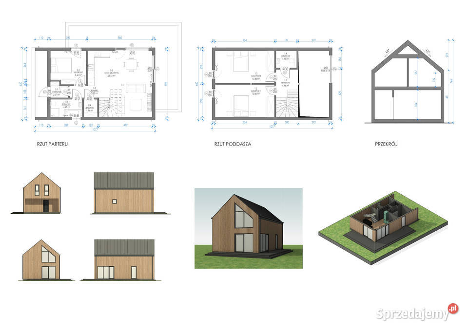 Dom całoroczny drewniany na zgłoszenie 70 m2 bez Poznań
