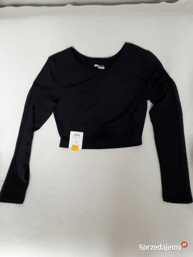 Tanio nowa bluzka sportowa z siateczką czarny Odzież damska