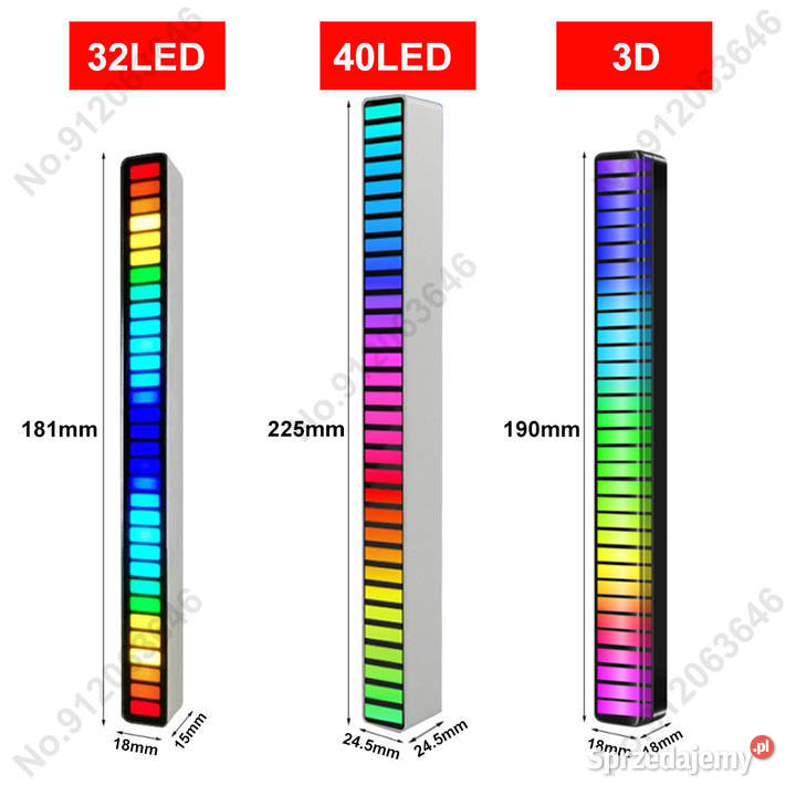 Oświetlenie RGB 32 diody sterowane dźwiękiem USB