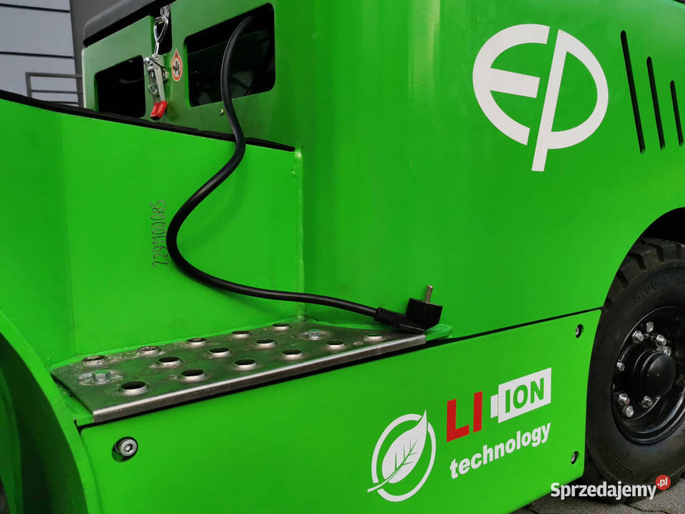 Nowy elektryczny wózek widłowy EP EFL181 triplex regulowane widły Mogilany