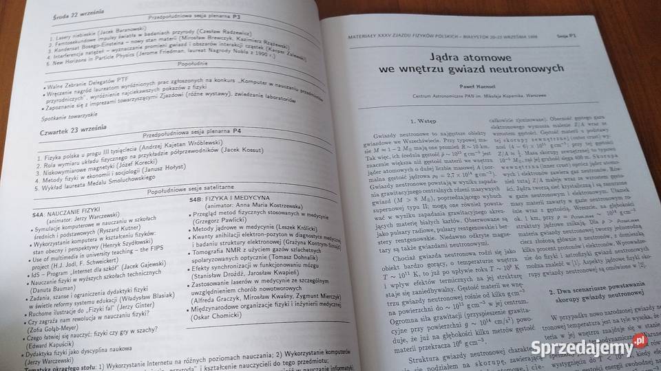 Materiały XXXV Zjazdu Fizyków Polskich Białystok Książki naukowe i popularnonaukowe Gdańsk