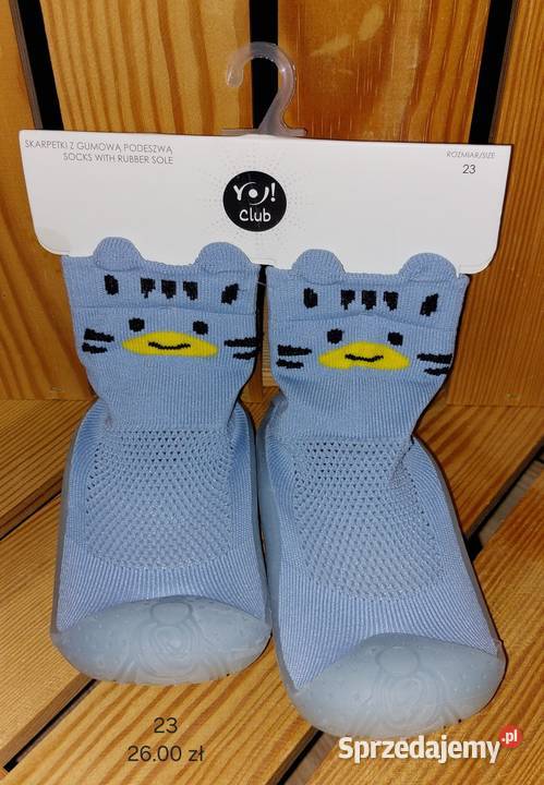 Skarpetki z gumową podeszwą rozmiar 23 Wadowice