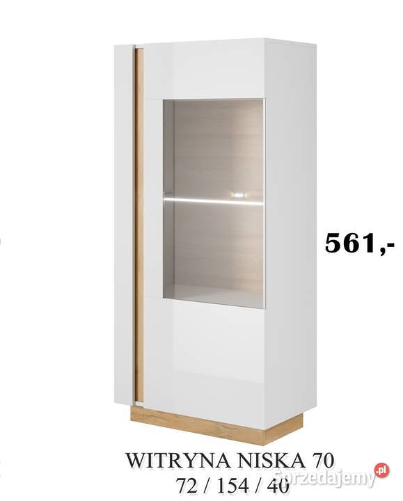 Witryna niska Arco biały połysk 72cm Meble do salonu Częstochowa