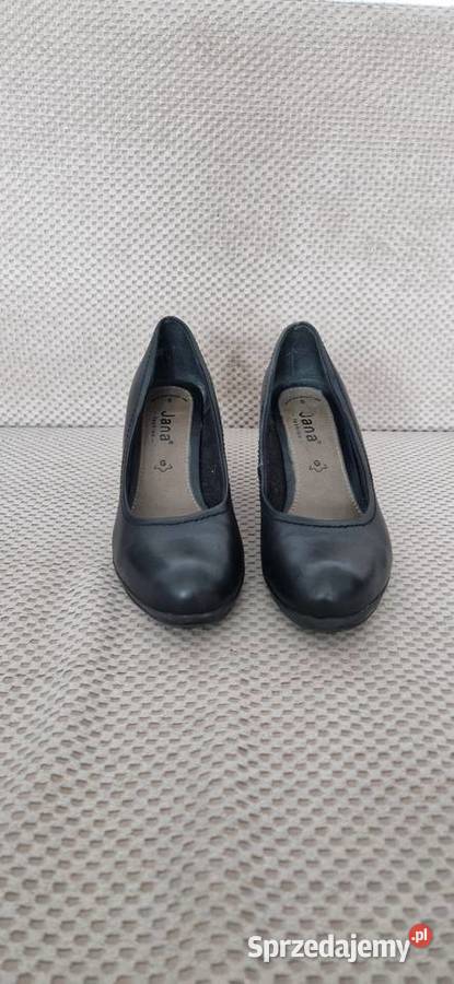 czółenka słupek czarne 38 skóra Kraków sprzedam