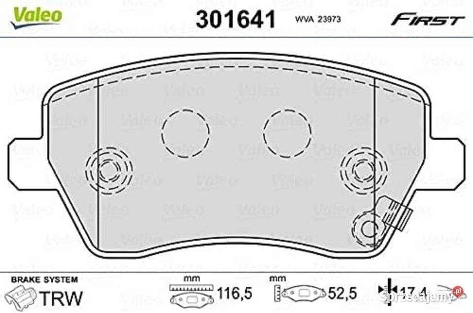301641 VALEO KLOCKI HAMULCOWE FIRST Citan Captur osobowe śląskie