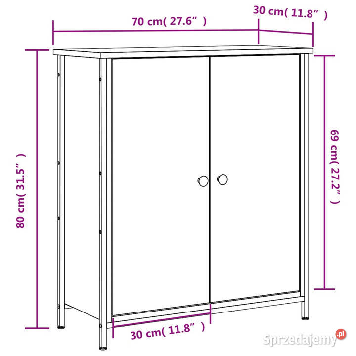 Szafka czarna 70x30x80 materiał drewnopochodny Warszawa