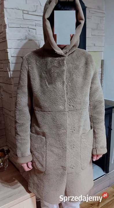 ZARA Damskie Beżowe Futerko Dwustronne Odzież damska Opole