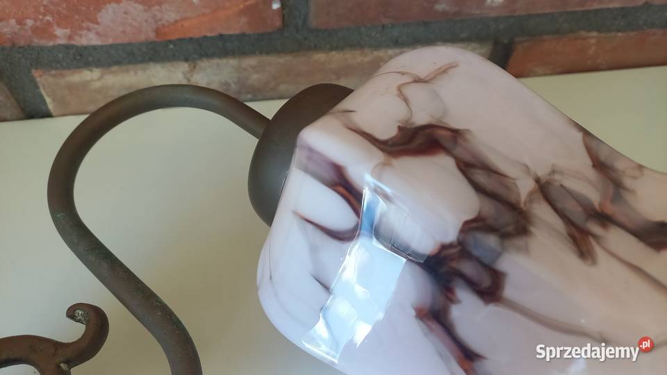 Kinkiet metalowy ścienny Art Deco ze szklanym zachodniopomorskie Gawroniec