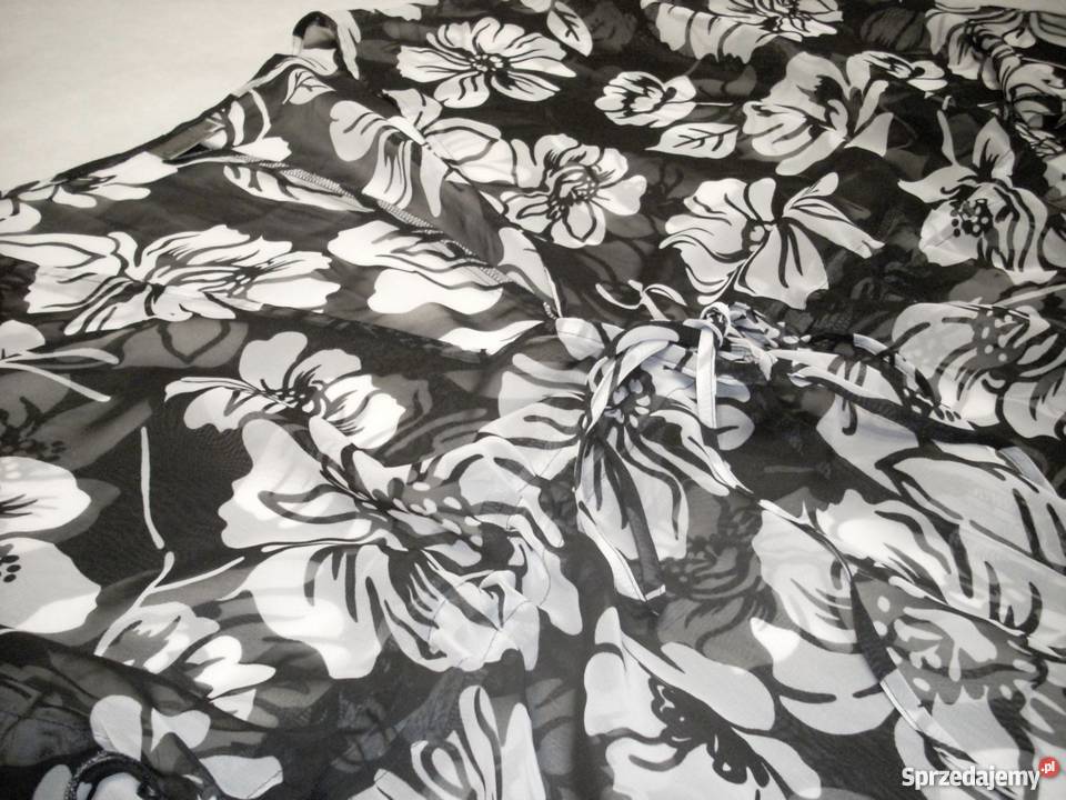 ZWIEWNA luźna tunika czarno biała NOWA 48 50 Nowy Sącz