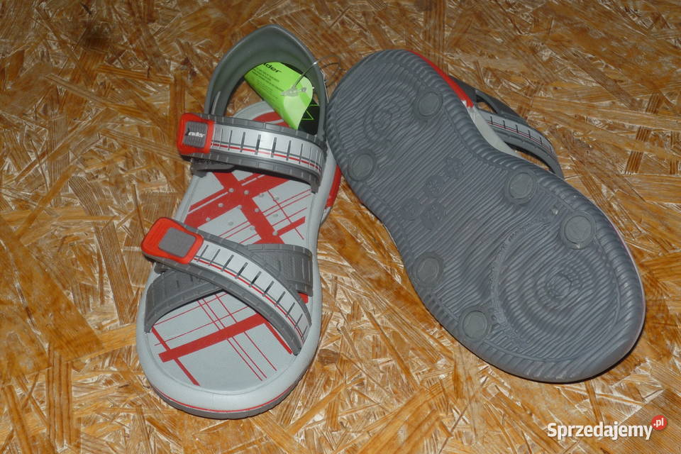 Oryginalne sandałki RIDER 36 szaryczerwony Zielonka