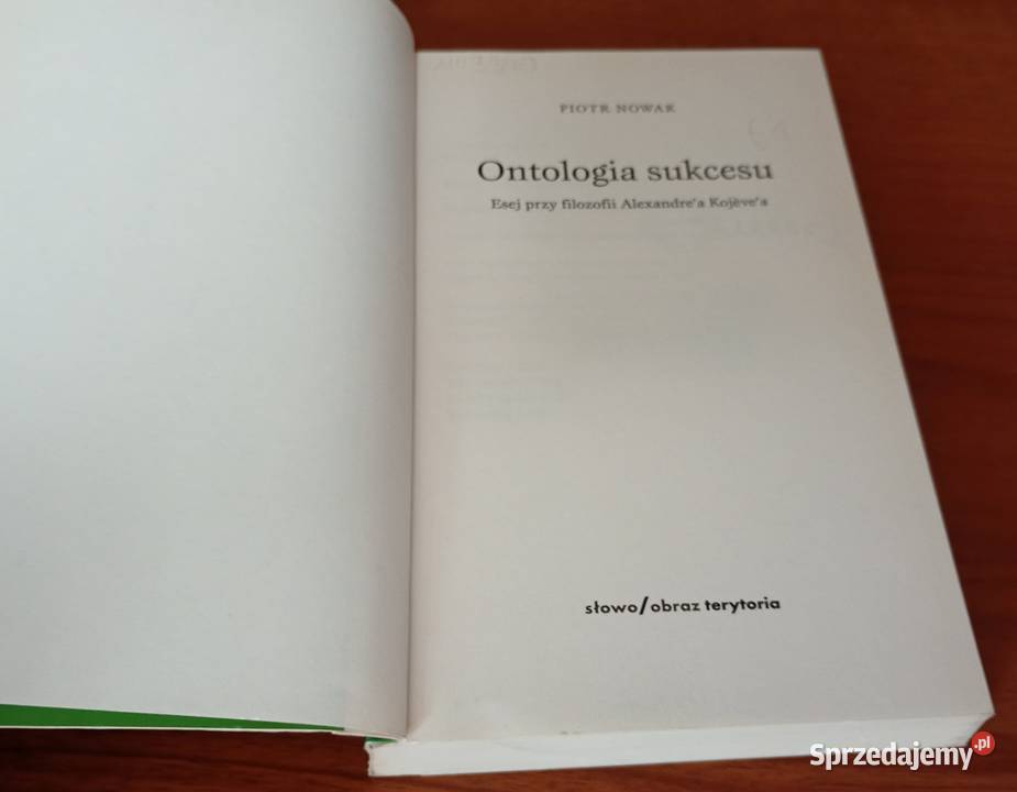Ontologia sukcesu esej filozofii Aleksandrea tradycyjny podręcznik Gdańsk