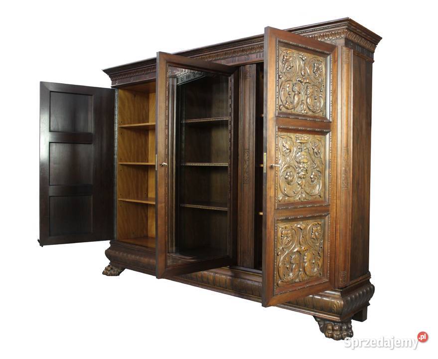 Majestatyczna biblioteka na lwich łapach antyk