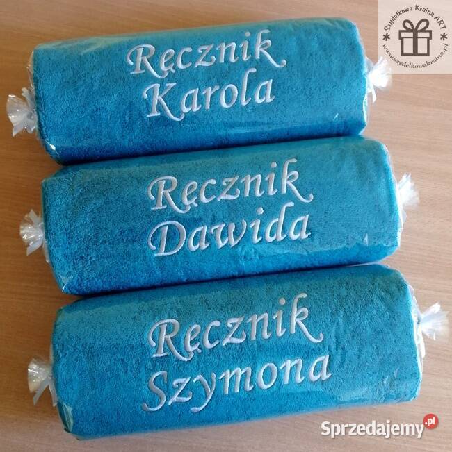 Prezent SYNOWEJ ZIĘCIA ręcznik z HAFTEM urodziny Toruń