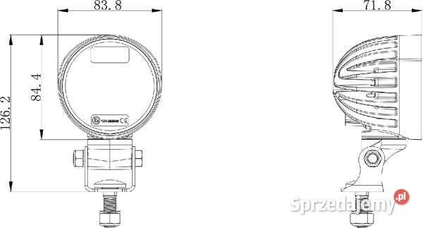 Lampa robocza LED okrągła 40W 4000lm 1030V z Kamionna