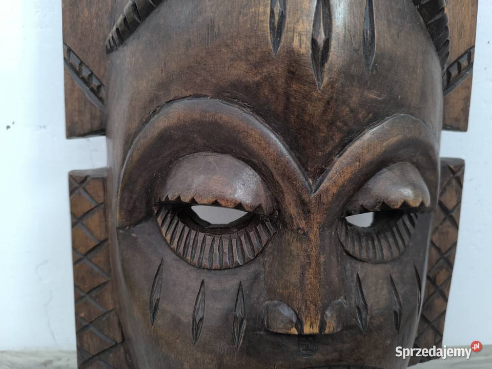 Piękna stara egzotyczna maska etniczna Rękodzieło sprzedam
