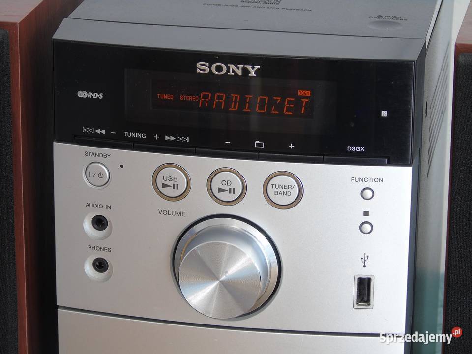 Wieża stereo Sony USB mp3 CD RDS AUX mag kolumny Jasło