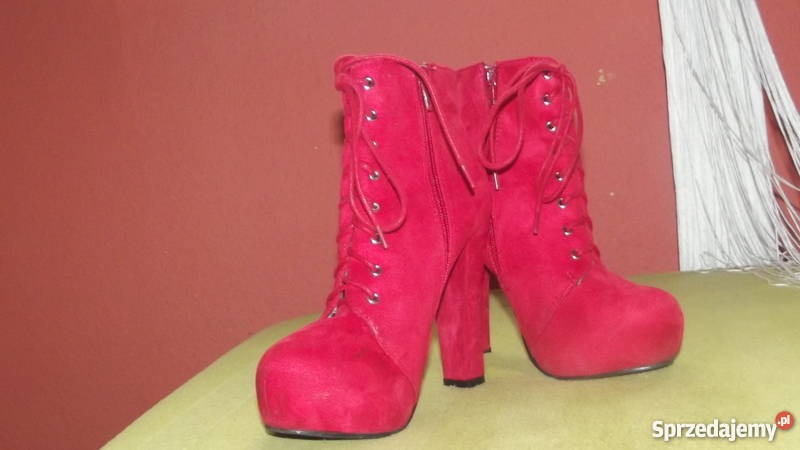 buty lity 39 czerwone słupek zamsz Słupsk