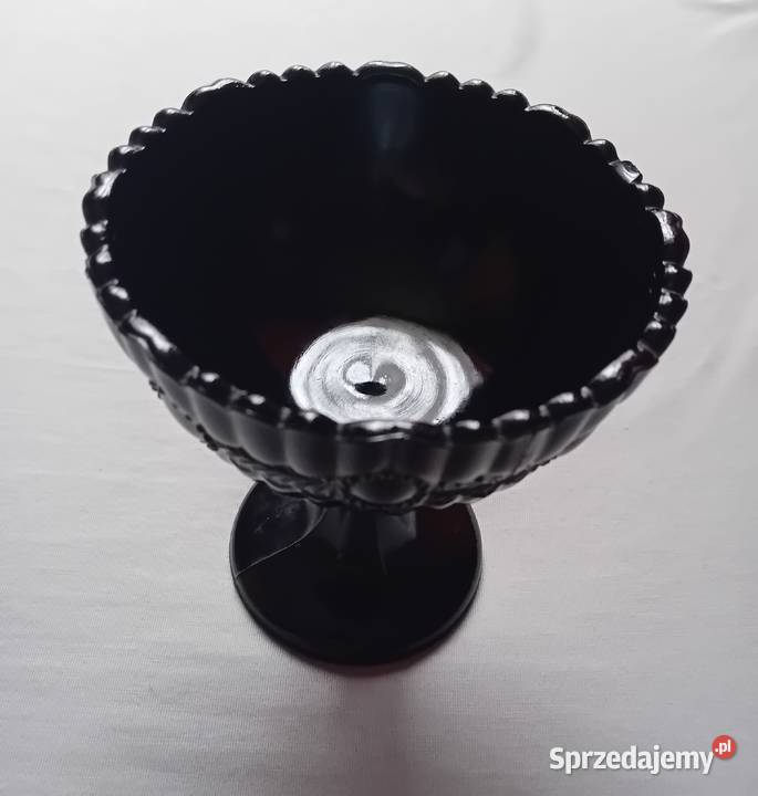 Hialitowa cukiernica na stopie Olivia huta Koźminek