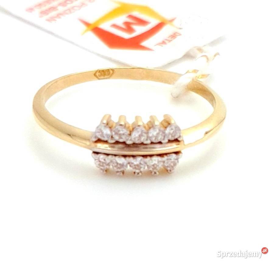 Pierścionek r14 Złoty pr333 Modern z kamieniami Poznań
