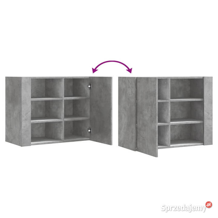 Szafka wisząca szarość betonu 75x35x60 WM848426 mazowieckie Warszawa sprzedam
