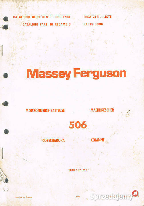 Katalog części MF 506 507 Massey Ferguson 487 Szamotuły