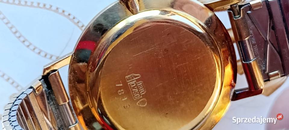 Złoty zegarek szwajcarski 18k7501950 Stan 910 wielkopolskie Wagowo