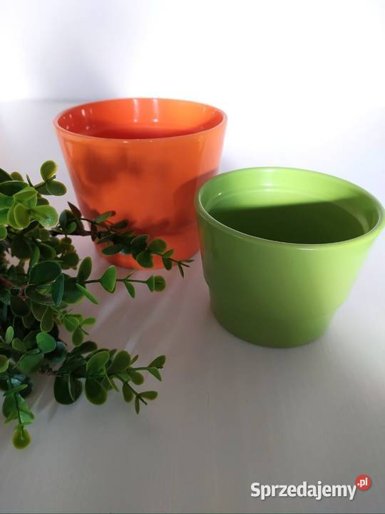 Komplet 2 doniczka osłonka ceramiczna Koszalin sprzedam