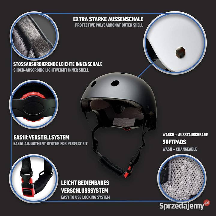 Kask skate BMX Rolki SkullCap M 5558 czarny Skating
