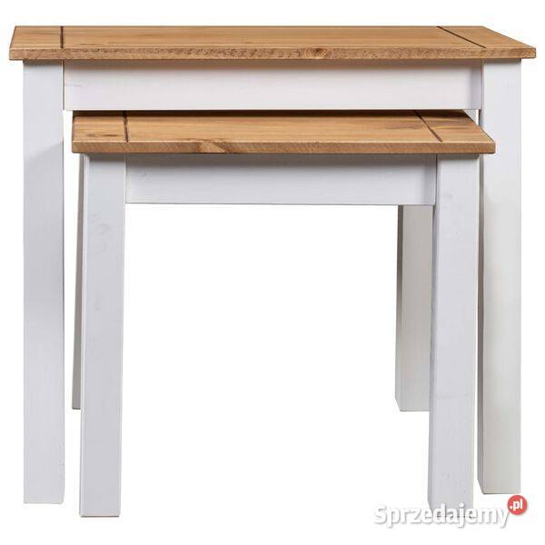 vidaXL 2 stoliki wsuwane pod siebie białe Warszawa