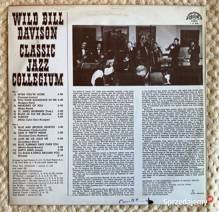 Wild Bill Davison Classic Jazz Collegium Płyty i kasety Szczecin