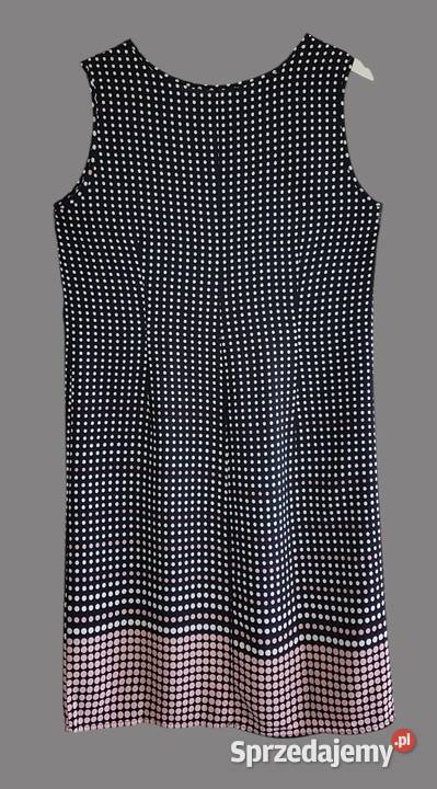 Damska elegancka sukienka czarna na ramiączkach Groszki Chrzanów