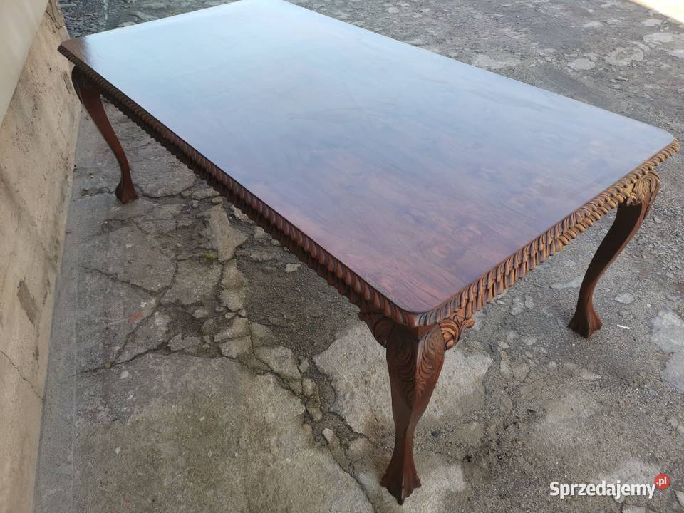 Stół drewniany rzeźbiony styl Chippendale Meble sprzedam