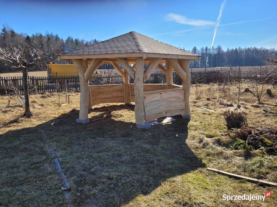 Altana z bali sześcio kątna śląskie Ślęzany