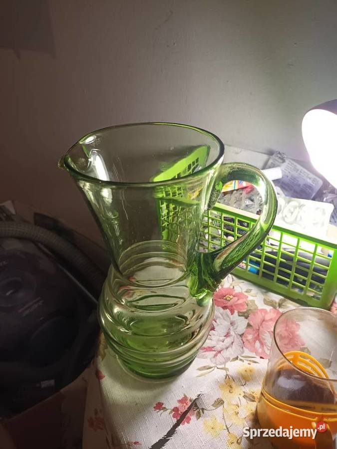 Zielony dzbanek na wode lemoniade Antyki, Sztuka, Kolekcje Bielsko-Biała