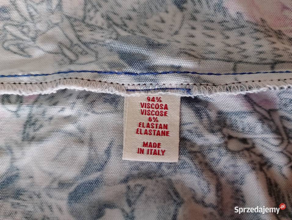 SUKIENKA letnia długa niebieska we wzory lejący wielkopolskie Złotniki
