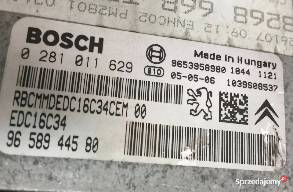 STEROWNIK SILNIKA CITROEN C4 PEUGEOT 307 16 HDI Działoszyce