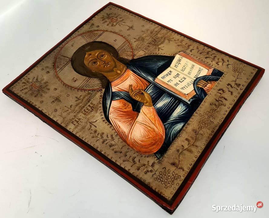 Ikona Jezus Chrystus Pantokrator Rosja XIXw 0382 Warszawa