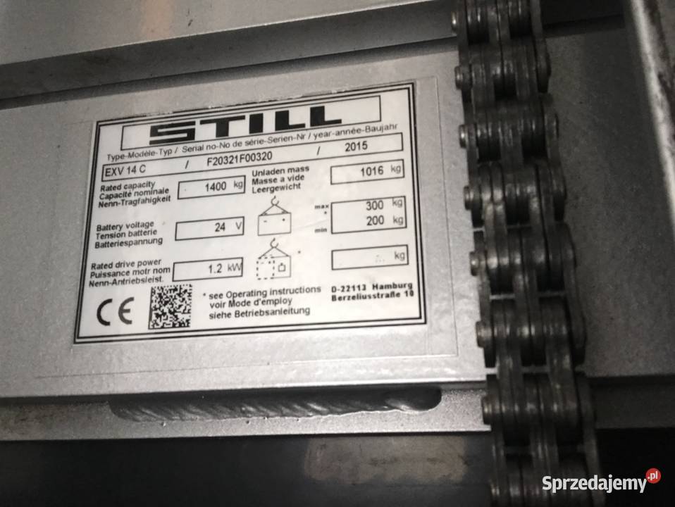 elektryczny wózek widłowy używany Still EXV 14C Elbląg