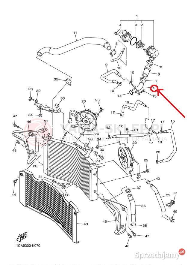 Rura układu chłodzenia Yamaha FZ1 5VY1248510 Kielce