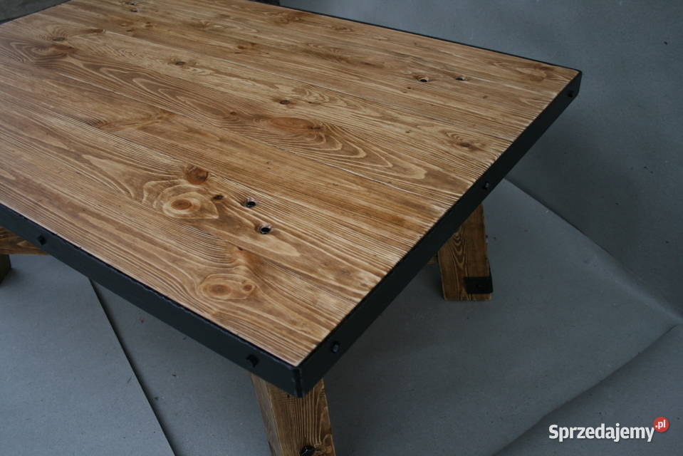 stolik kawowy rustykalny ława lite drewno kuta Stoły, krzesła, biurka Mielec