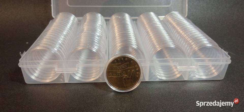 Kapsle na monety 2 NG 100 sztuk w etuii Poznań
