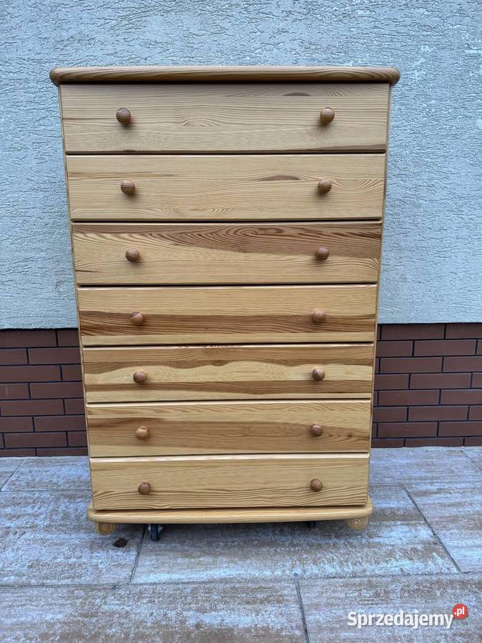 Komoda drewniana z szufladami sosnowa szafka Dom i Ogród Sulbiny