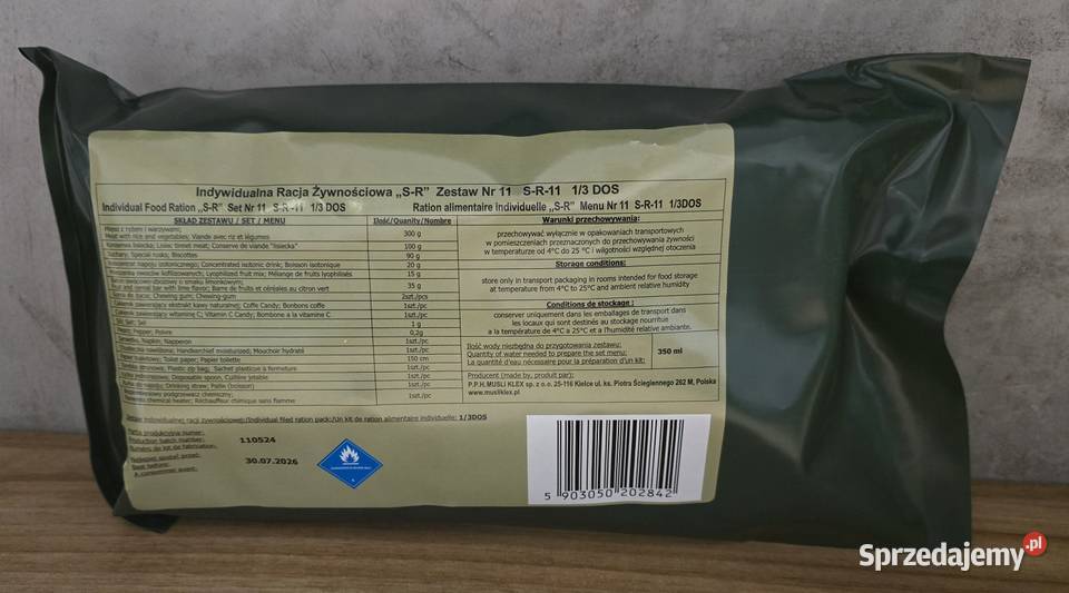 Racja żywnościowa SR zestaw 11 Kraków