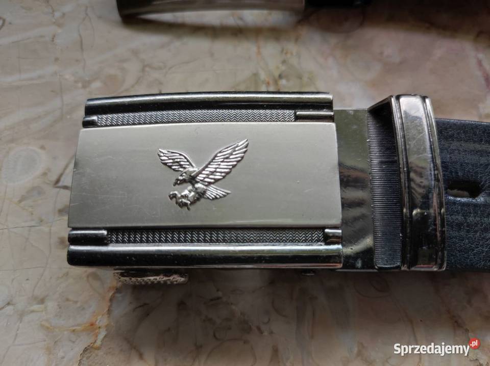 skórzany skórkowy pasek dwie klamry klasyczny ze Kielce