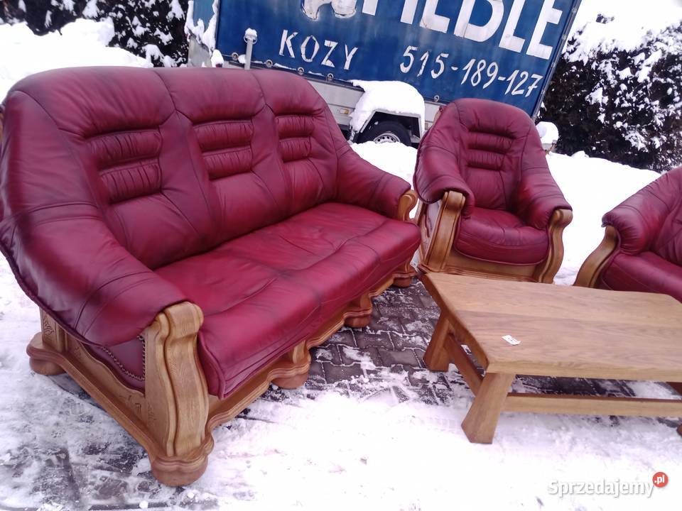 Komplet Wypoczynkowy KLER 321 i Pufa i Ława Dąb śląskie Kozy