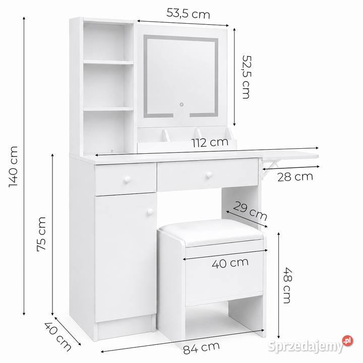 Toaletka kosmetyczna ModernHome z lustrem i sprzedam