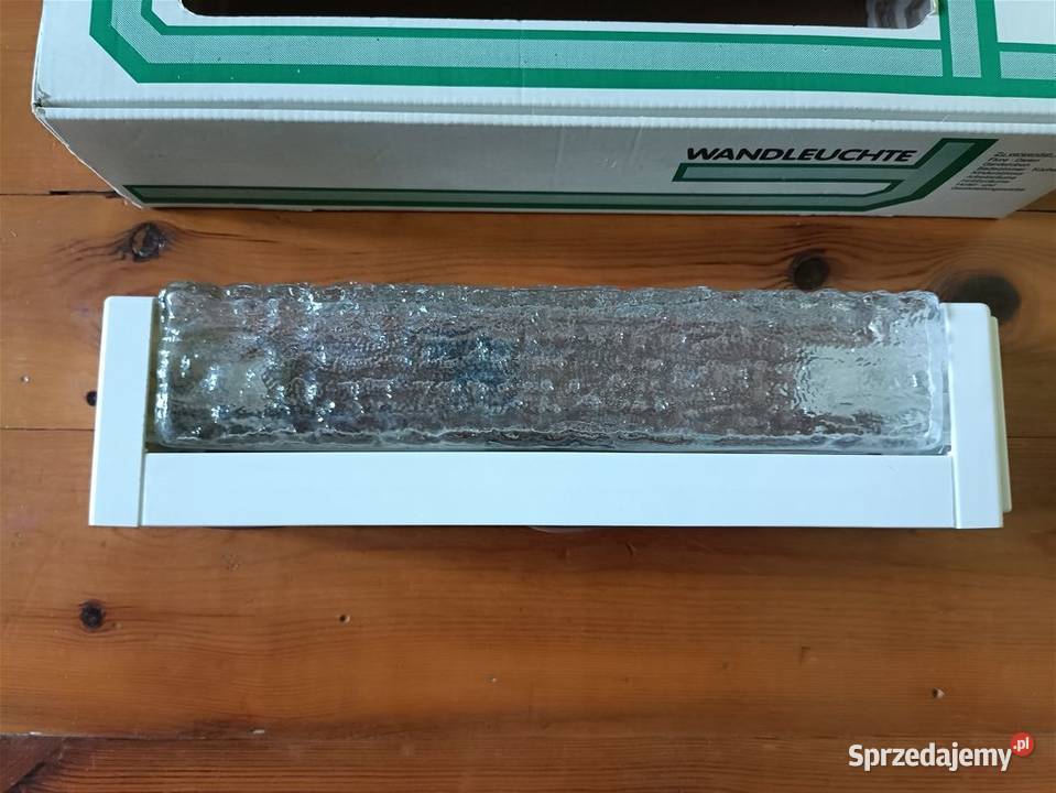 Lampa naścienna kinkietowa lodowe szkło lata 80 Tarnobrzeg