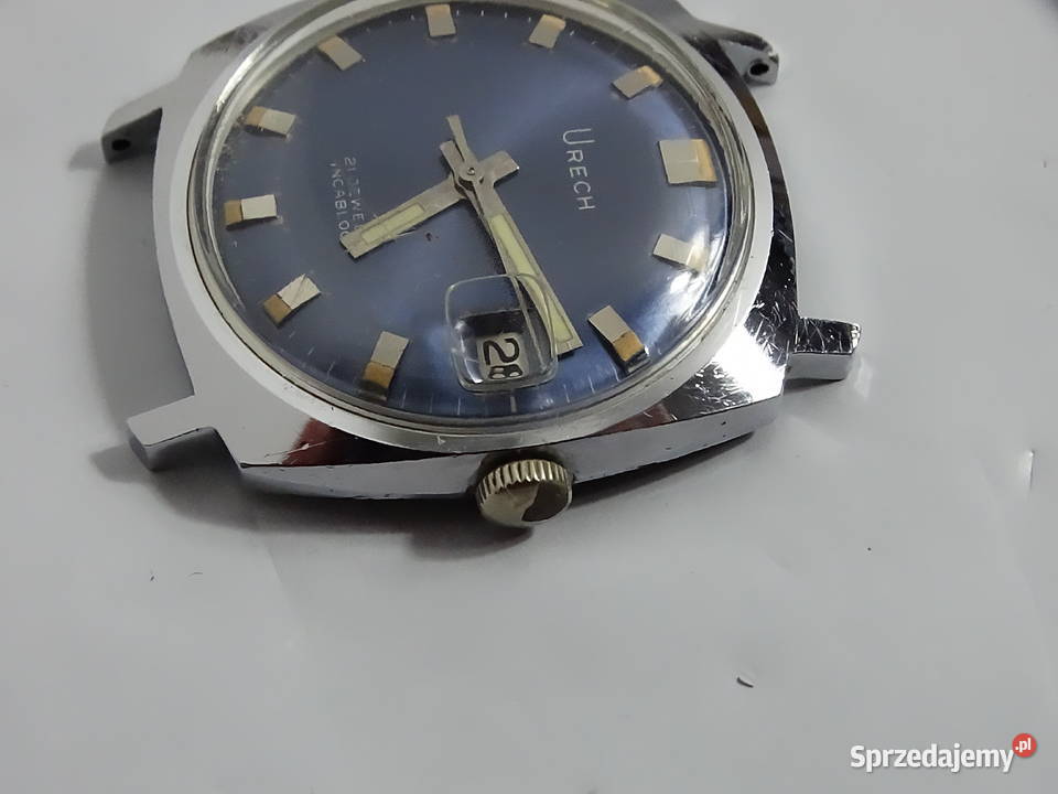 Unikalny Vintage Zegarek URECH z Niebieską