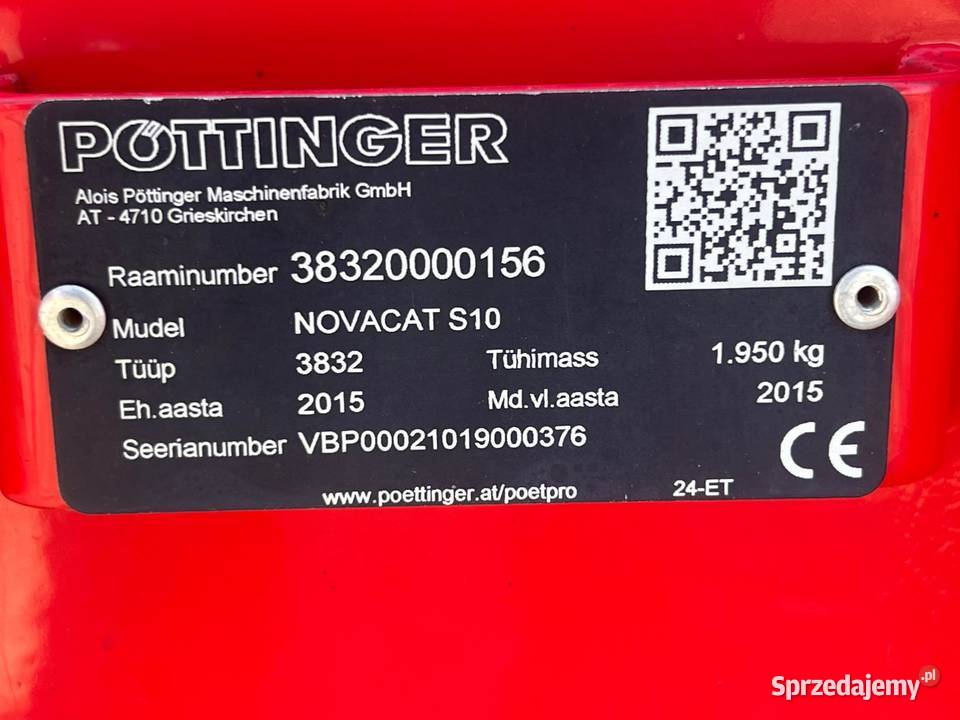 Kosiarka dyskowa Pttinger Novacat S10 zestaw nieuszkodzony