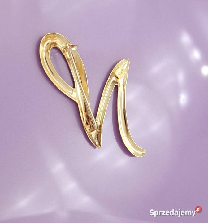 Broszka Złota pr585 Litera N Z988 Ozdoby Poznań